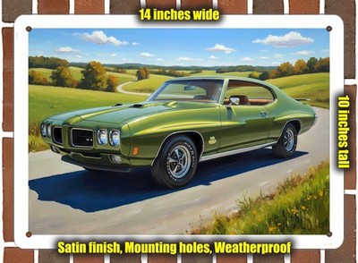 Metal Sign - 1970 Pontiac GTO 19 Oil Painting - 14x10