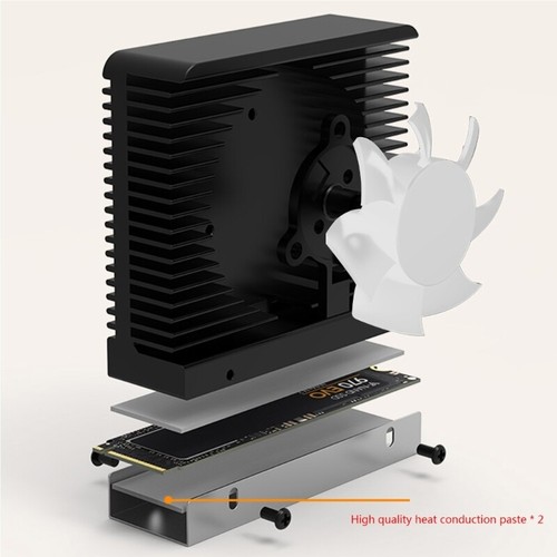 ARGB NVME M.2 Heatsink 12V ARGB Cooler for M.2 2280 SSD Heat Sink w/ Thermal Pad - Photo 2/10