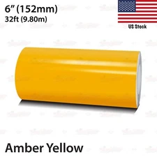 6" Roll Vinyl Pinstriping Pin Stripe Line Tape Decal Sticker 152mm AMBER YELLOW