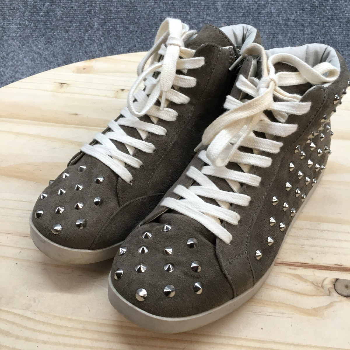 Candies Shoes Womens 6 M Catoni Sneakers Green Faux Leather