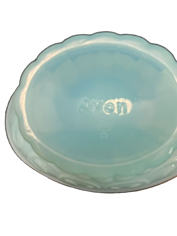 "Jabonera vintage con pedestal Avon azul Bristol 4"" con borde dorado" Foto 2 de 2