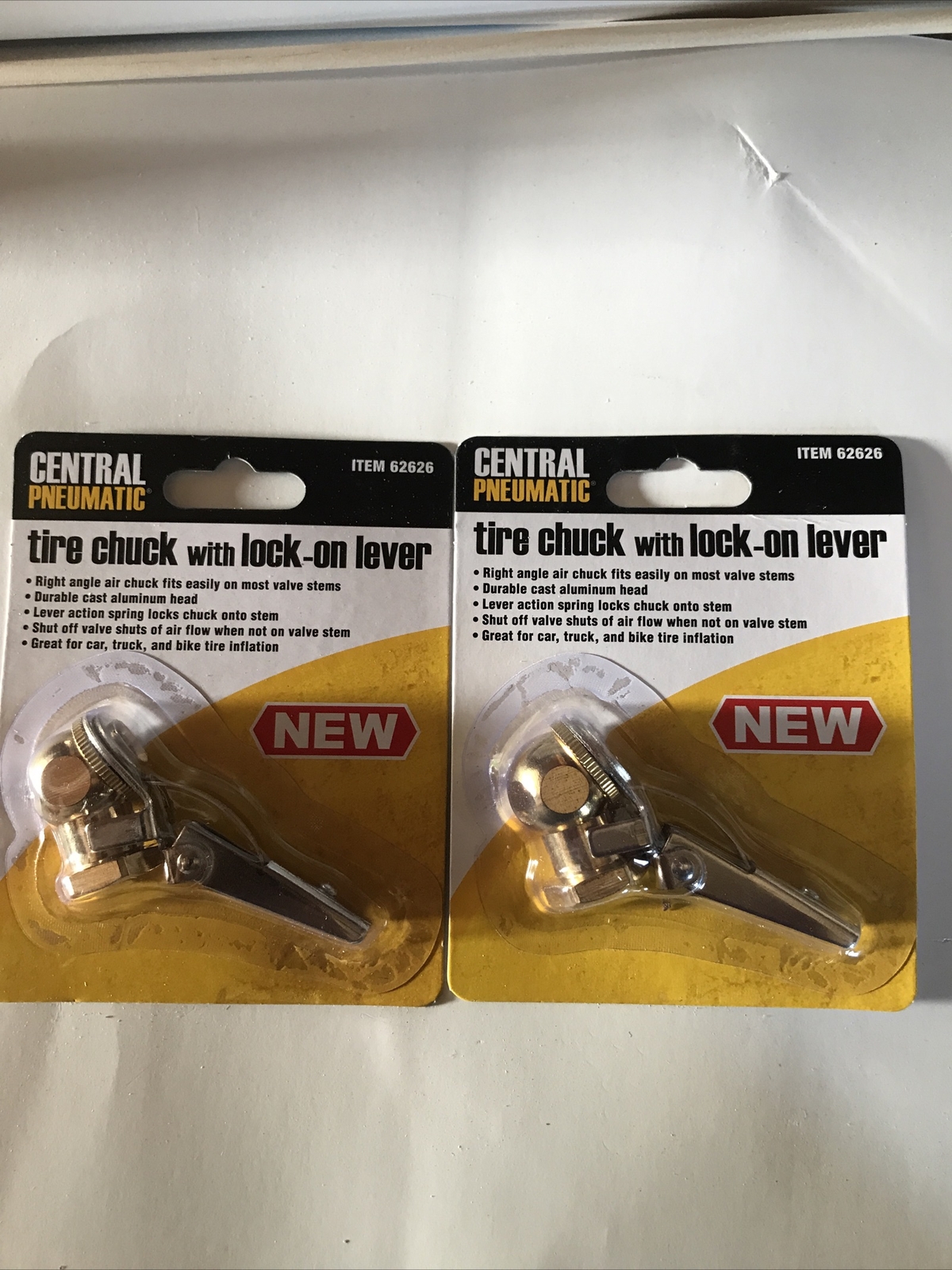 (Lot Of 2) Central Pneumatic Tire Chuck with LockOn Lever. New In