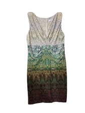 Calvin Klein Size 14 Animal Print Zip Up V-neck Dress 565