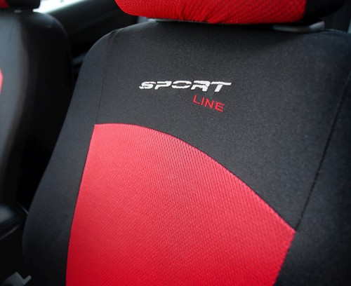 Fundas de asiento de coche para Alfa Romeo Mito - Juego completo negro/rojo estilo deportivo - Imagen 4 de 9