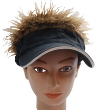  FlairHair Sports Visor Wig Fake Hair  Visor Hat Cap