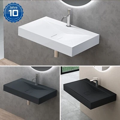 DOPORRO Mineralguss Waschbecken Gussmarmor Waschtisch Aufsatzwaschbecken Colossum810