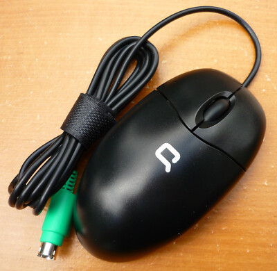 Vintage Compaq Logitech PS/2 Mechanical Ball Wheel Mouse MOAFKC - EXCELLENT COND