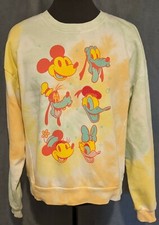 Disney Tie Dye sweatshirt Mickey 3XL Juniors Jr Goofy Donald daisy minnie pluto