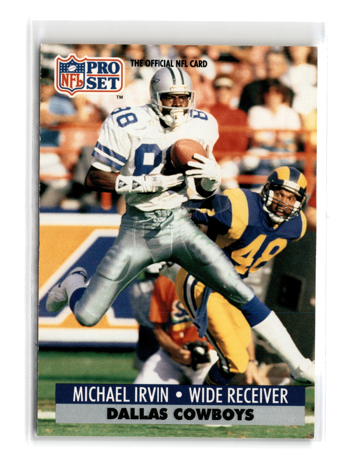 Michael Irvin Football #132 1991 Pro Set FACT Mobil Dallas Cowboys