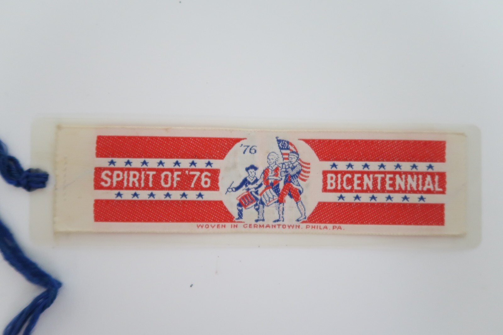 Spirit of '76 1776 Bicentennial Vintage Woven Greetings Bookmark Germantown PA