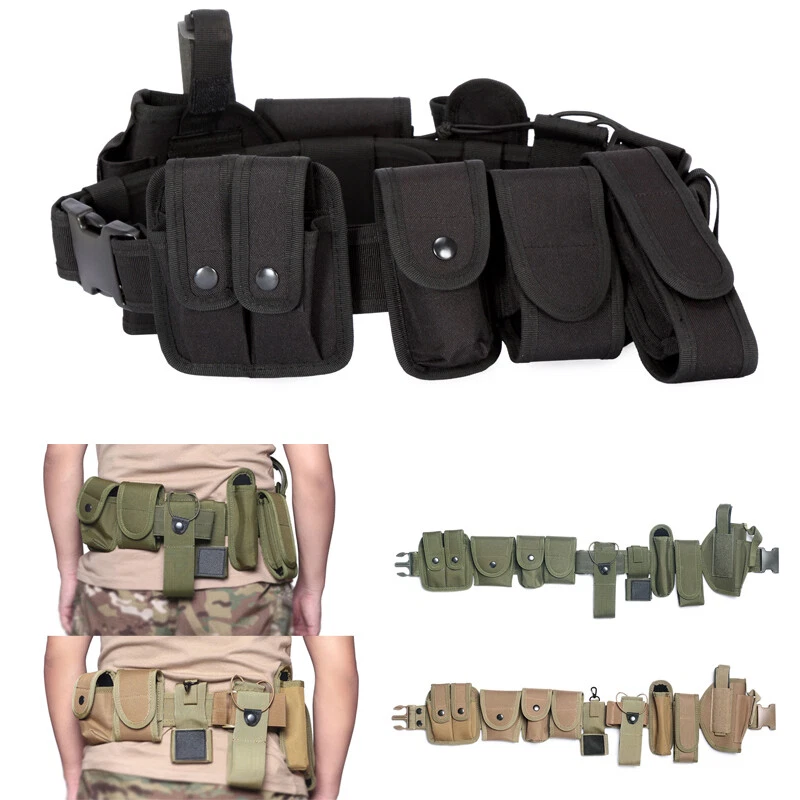  9-in-1 Police Duty Belt Kit with Pouches, Law