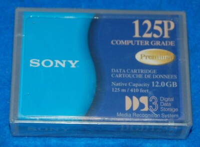 Sony 125P Computer Grade Premium DDS3 Data Cartridge 12 GB, New & Factory Sealed