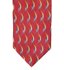 Mark Pendleton tie red abstract pattern 60x3.5 100% silk