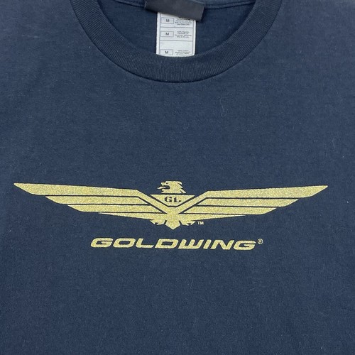 Honda Goldwing Official T-Shirt Short Sleeve Gold Glitter Logo Womens Sz M Black - Picture 2 of 7
