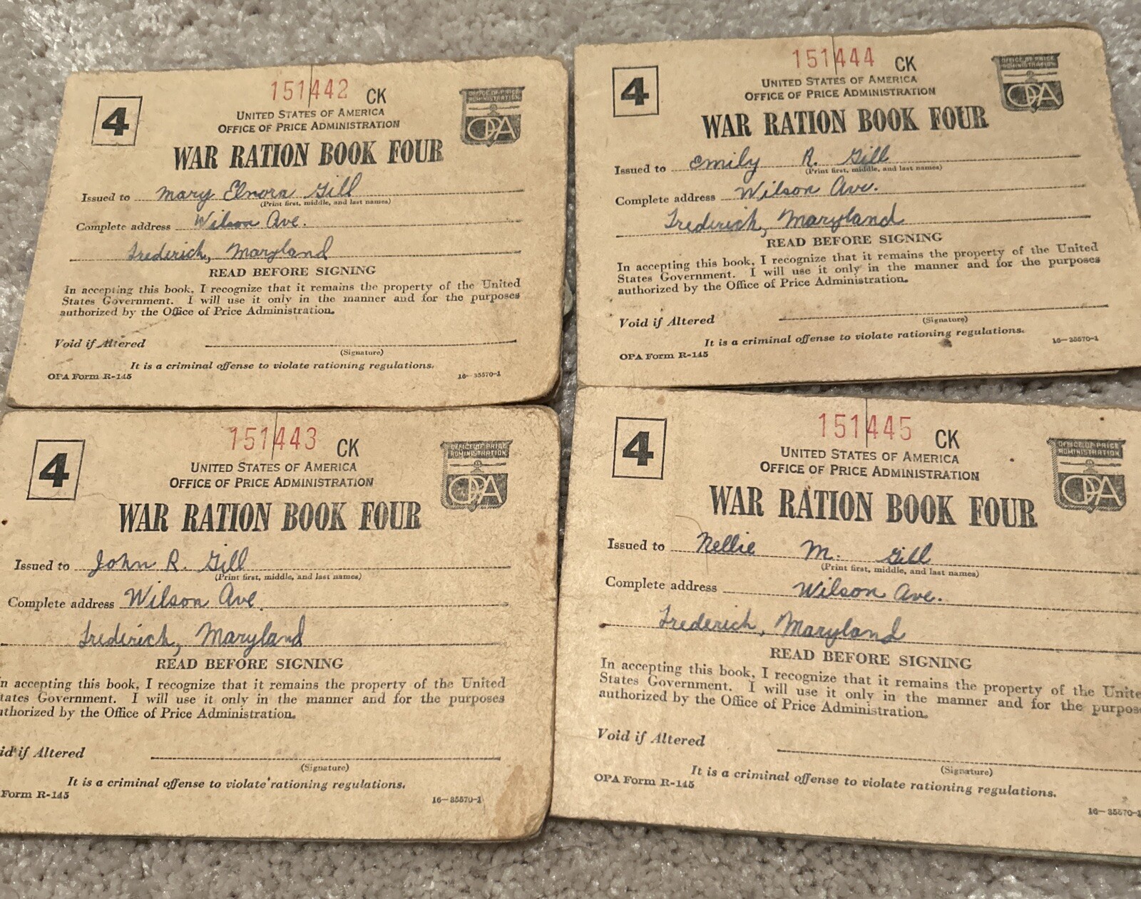 War Ration Cards Lot of 4 War Ration Book No. 4 with Lots of Stamps inside | eBay