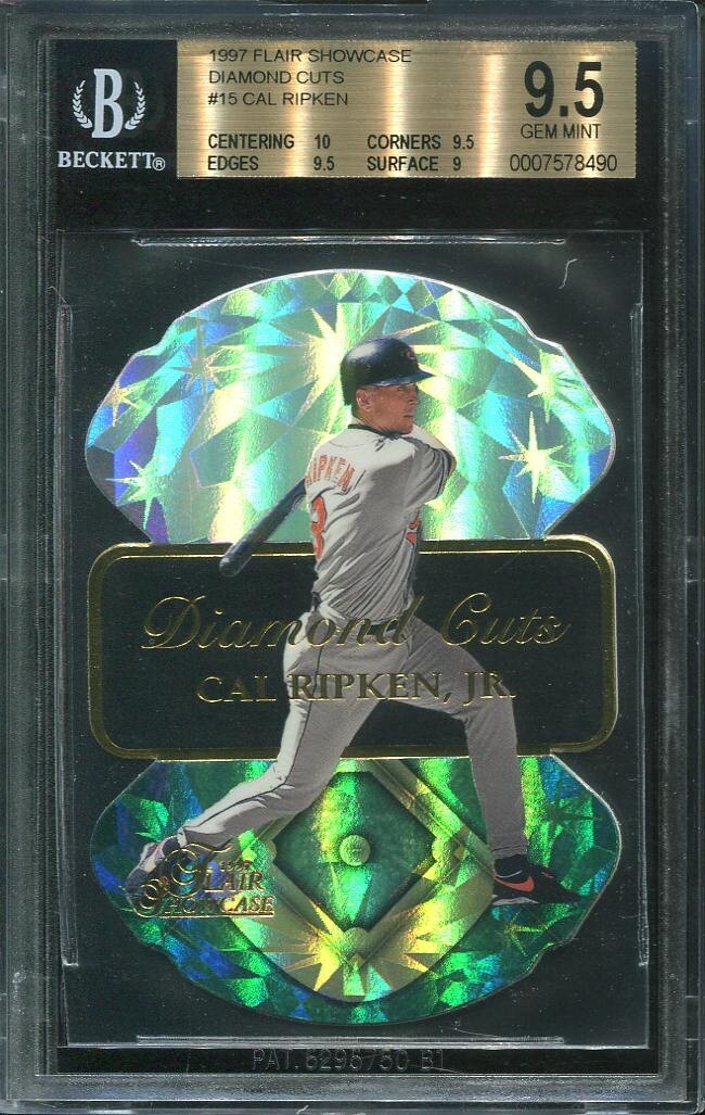 1997 Cal Ripken Jr. Flair Showcase Diamond Cuts #15 Baltimore Orioles BGS 9.5