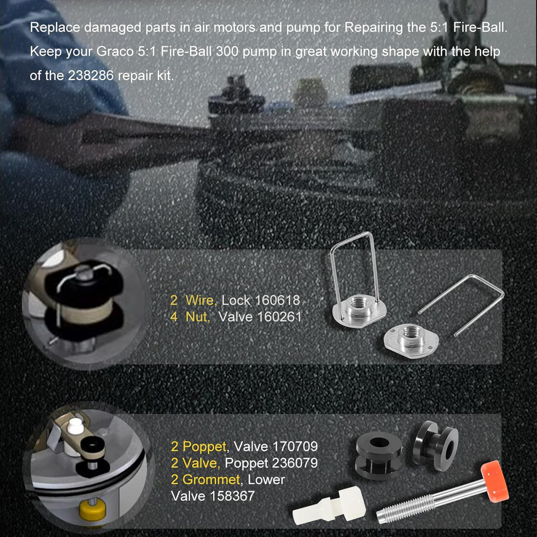 ディーゼル Graco 203876 Graco 5 1 Pump Repair Kit 238286 Repair Kit