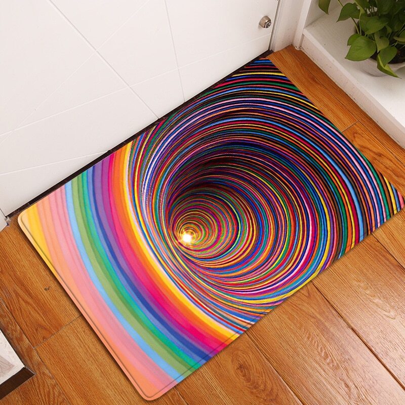 3D Vortex Illusion Carpets Entrance Door Floor Mats Non-slip Rugs Home Decor
