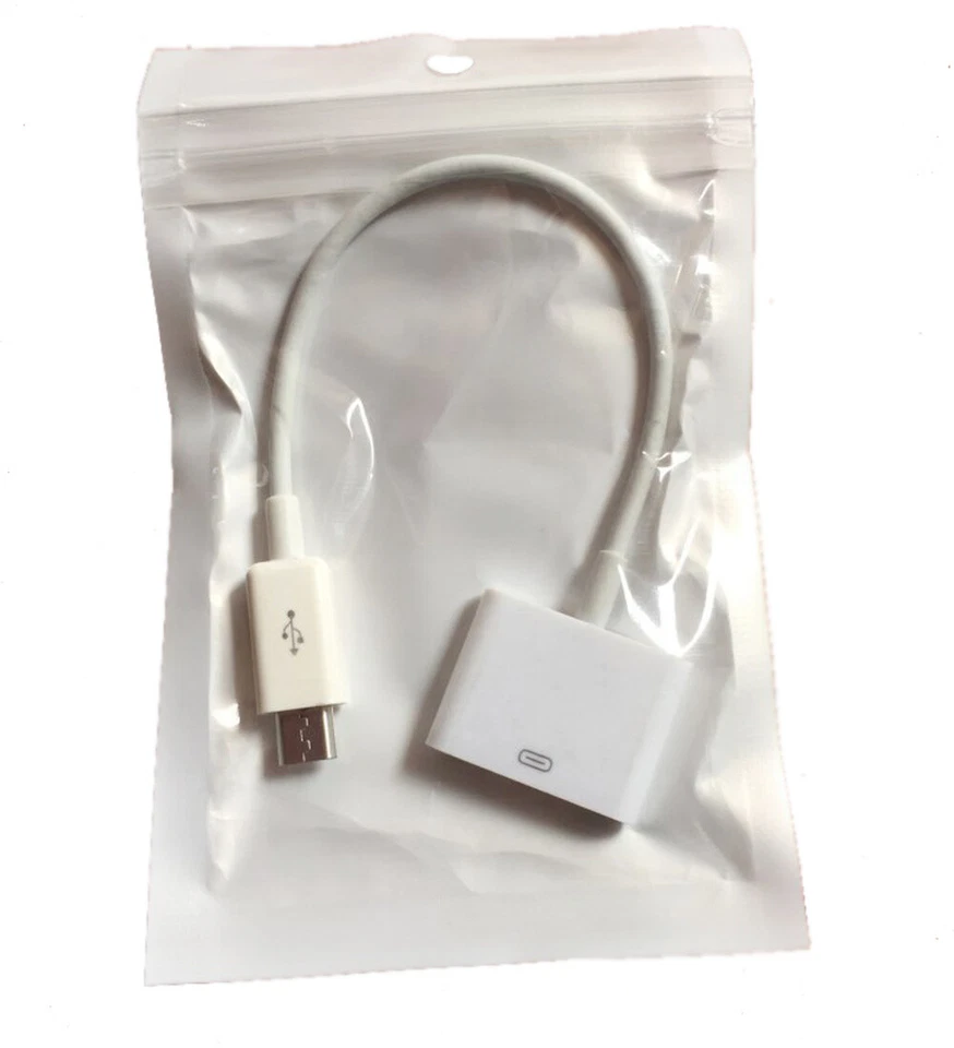 30Pin Female To Micro USB Male Data Sync Charging Adapter Cable for IPhone 4 4S - Image 2 of 4