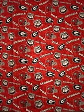 UNIVERSITY of GEORGIA " BULLDOGS " 1 YARD NEW SPORT DESIGN 100 COTTON