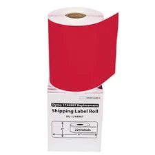 DYMO LW 1744907 RED 4XL 4x6 4"x6" - ONE (1) Roll All-Purpose Labels - FREE SHIP