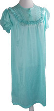 VTG Nancy King Lingerie Nylon Nightgown Sleepwear Lace Mint Blue S 7158 Retro