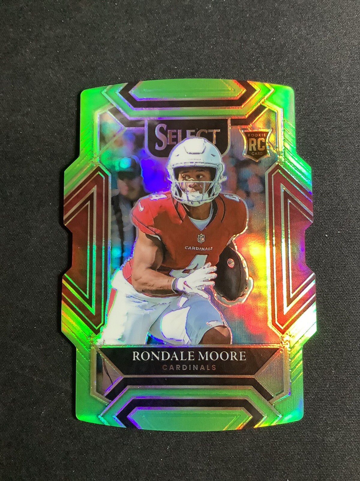 2021 Select Rondale Moore RC #/349 Neon Green Prizm Club Level Die-Cut #258