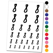 Number 8 Eight Felt Marker Font Temporary Tattoo Water Resistant Set Collection
