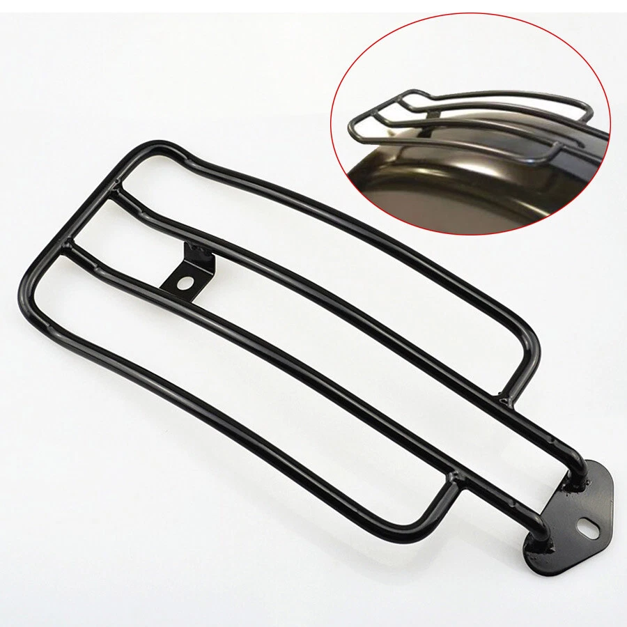 Portaequipajes asiento trasero solo guardabarros de acero negro para Harley Sportster XL 883 1200 Foto 3 de 4