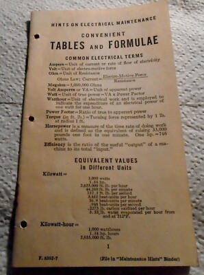 Vintage 1930's Electrical Maintenance Hints, Westinghouse Electrical Corporation