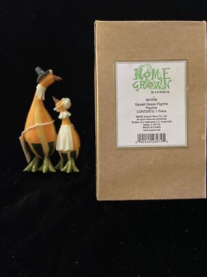 Enesco Home Grown Figurine Squash Geese Vintage Orange Anthropomorphic 4.75 