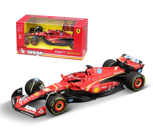 UK Bburago 1:43 F1 SF24 Formula Ferrari Racing Car Carlos Sainz Charles Leclerc - Picture 7 of 7
