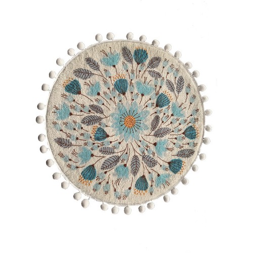 Imitation Cashmere Round Area Rug Bedroom Floor Mat Carpet Non Slip ...