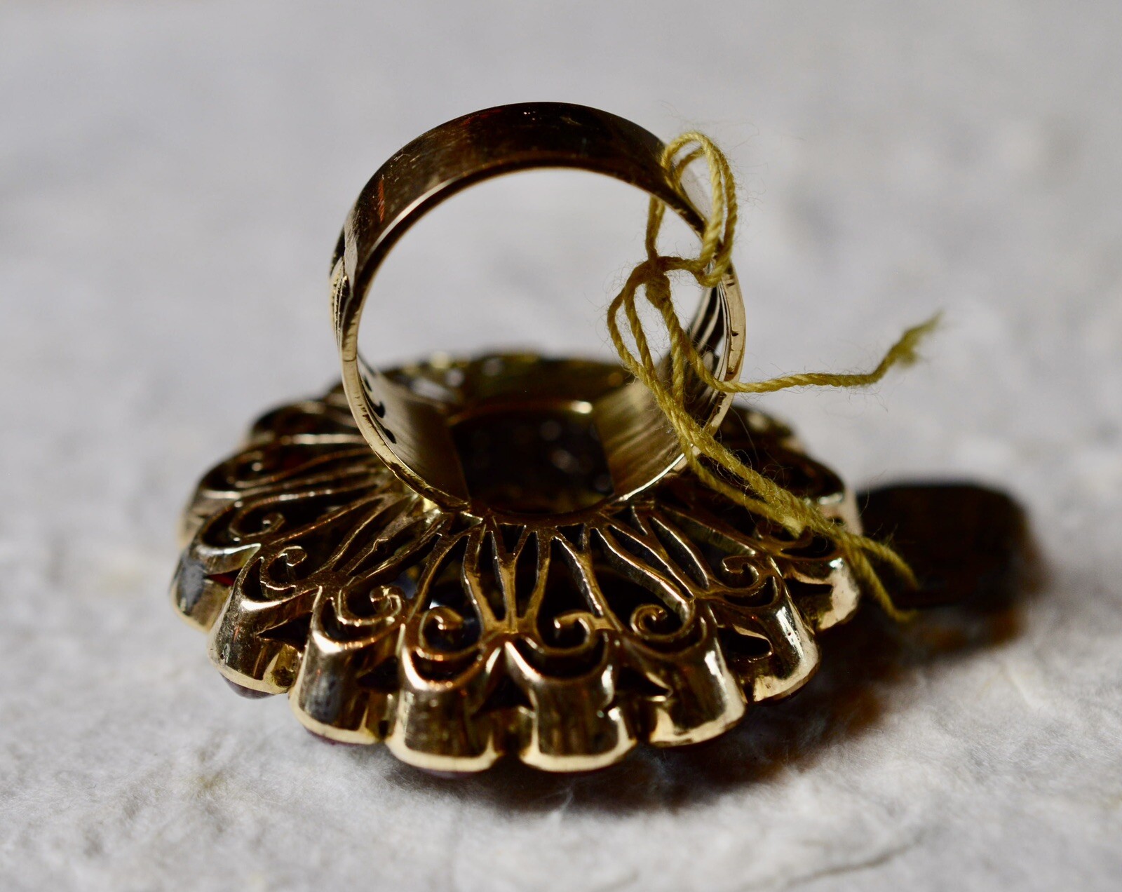 Opal Ruby Diamond Huge Shield Ring 14K Solid Gold… - image 7