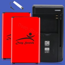 Superior Quality 2x 2970mA Battery Durable Charger Stylus f LG Premier LTE L61AL