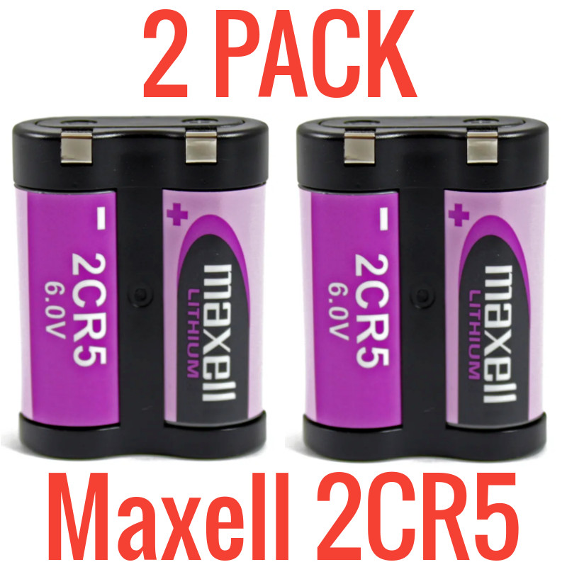 2 Pack Maxell 6V 2CR5 Photo Camera Lithium Battery New DL45, KL2CR5, 5032LC