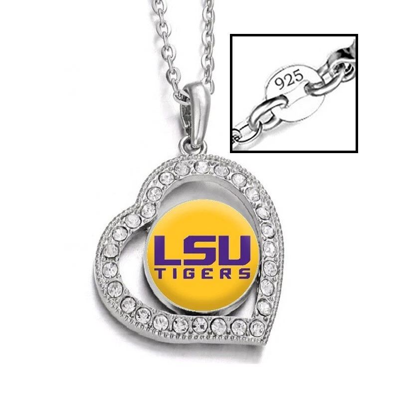 Special LSU Tigers Womens Sterling Silver Link Chain Necklace With Pendant D19 - Image 2 of 4