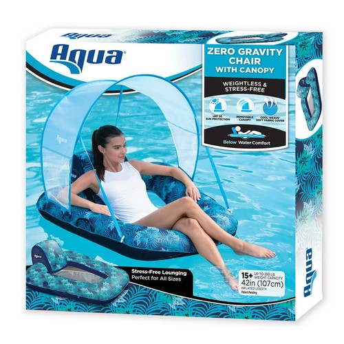 Pool Lounge Bundle: Aqua Zero Gravity & 2 Fun Chill Out Floats (Teal & Blue) - Picture 10 of 11