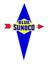 FITS VINTAGE BLUE SUNOCO GASOLINE GAS MOTOR OIL PUMP CAR BUMPER STICKER DECAL