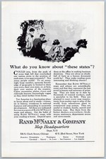 1923 Rand McNally Vintage Ad World Map & Atlases United States System Geography
