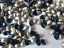 72 Swarovski Multi-facet Pearshape Rhinestones 8x6mm Montana/foiled. #4320 