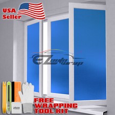   Frosted Film  Blue Glass Home Bathroom Window Security Privacy Sticker Sheet