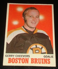 GERRY CHEEVERS 1970, O-PEE-CHEE, #1 Boston Bruins, Hockey Card, HALL O F FAME