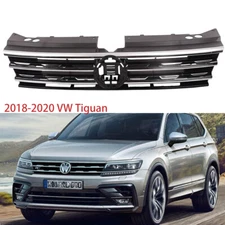 Front Upper Grille Grill W/Chrome Trim For 2018-2020 VW Volkswagen Tiguan