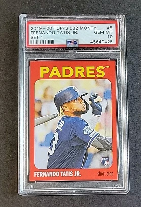 Fernando Tatis Jr 2019 Topps 582 Montgomery Club #5 Set 1 RC PSA 10 Padres view 2