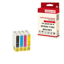 Cartouche EPSON   T1281XL  Noir + Couleur (Renard)  compatible x4 NOPAN-INK