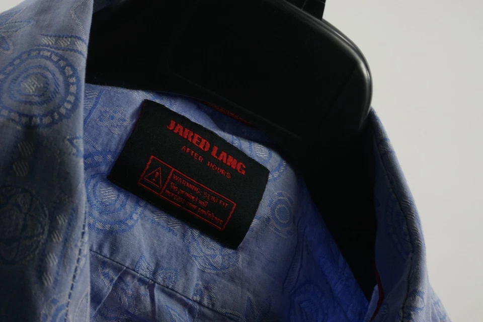 Jared Lang After Hours Paisley Geometric Jacquard Men's Medium Button Up Shirt - Image 4 of 4