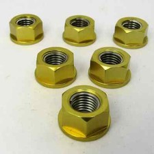Honda CBR600RR 2006 - 2017,  6 Gold Aluminium Sprocket Nuts