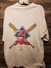 Vtg 2001 MLB Cleveland Indians Chief Wahoo T-Shirt Mens XL MBNA Y2k
