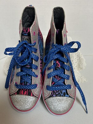Airspeed Big Kids Size 6 EU 8.5 High Top Sneakers Colorful Zebra Print EUC